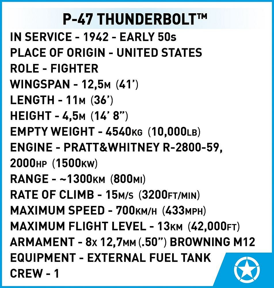 5736 COBI Historical Collection - World War II - P-47 Thunderbolt & Tank Trailer - Edizione Executive