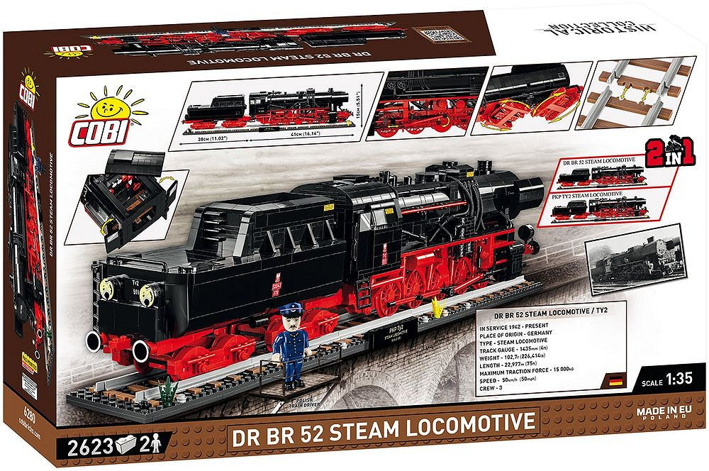 6280 COBI Historical Collection - Trains - DR BR 52 Steam Locomotive 2in1 - Executive Edition