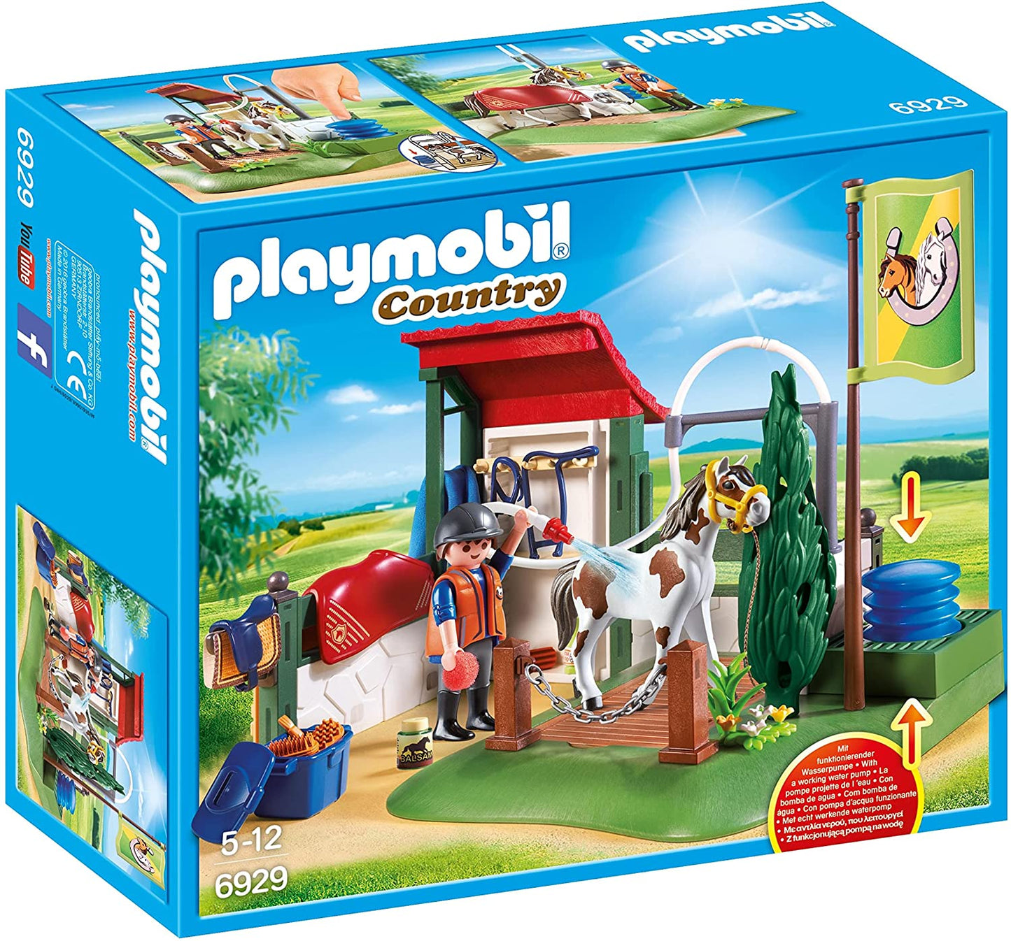 6929 PLAYMOBIL Area di cura dei Cavalli con pompa d'acqua funzionante