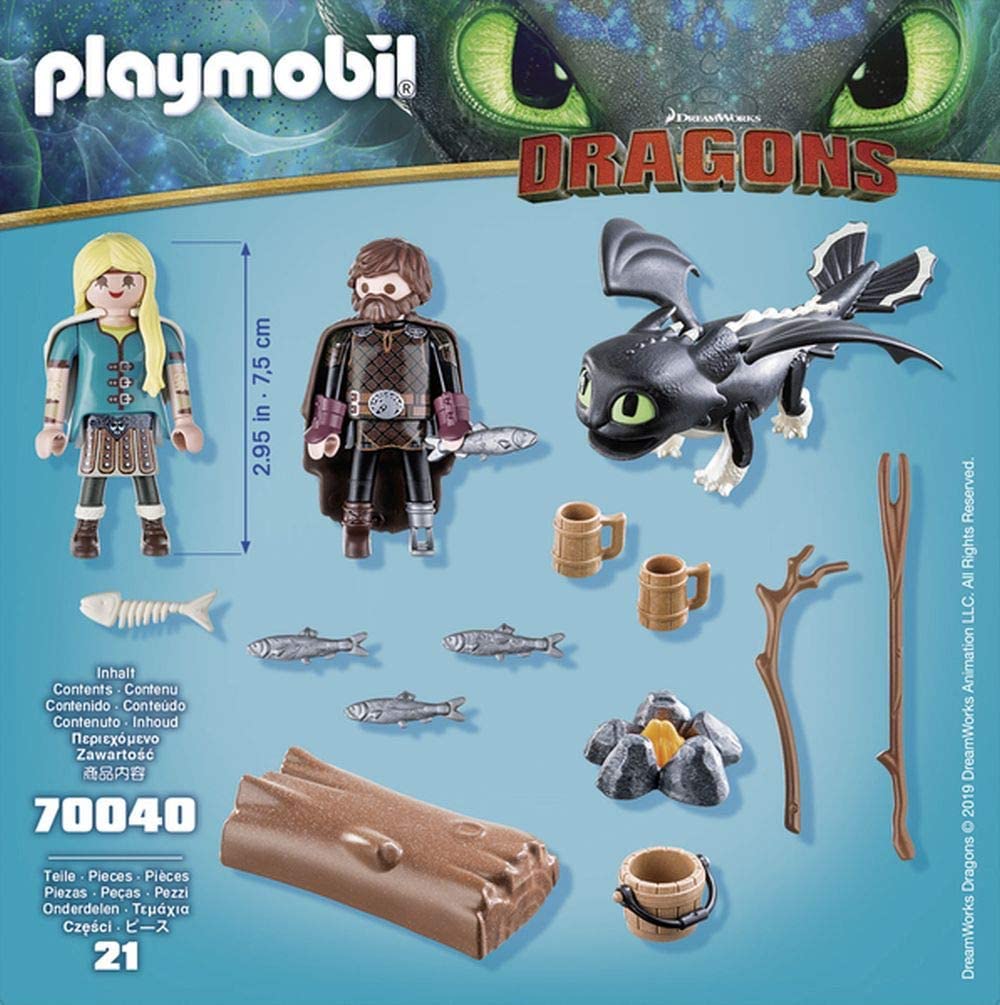 70040 PLAYMOBIL Hiccup e Astrid con Baby Dragon