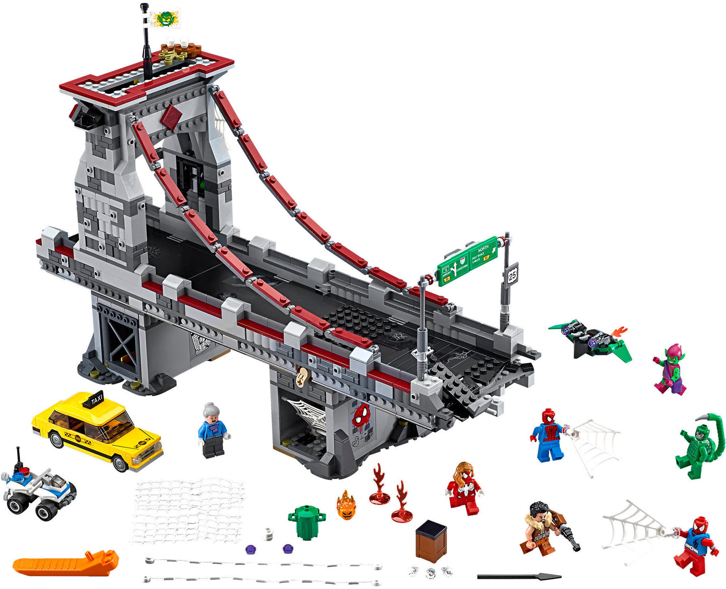 76057 LEGO Marvel Super Heroes - Spider-Man: la Battaglia sul Ponte dei Web Warriors