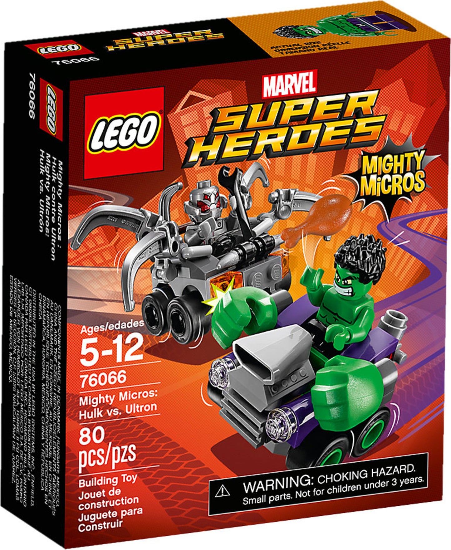 76066 LEGO Marvel Super Heroes - Mighty Micros: Hulk contro Ultron
