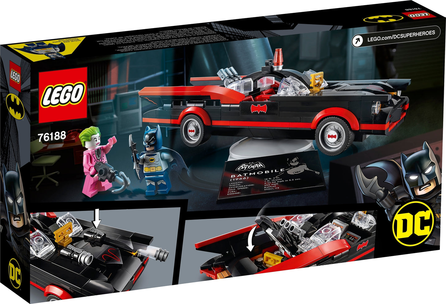 76188 LEGO DC Super Heroes - Classica Batmobile di Batman della Serie TV
