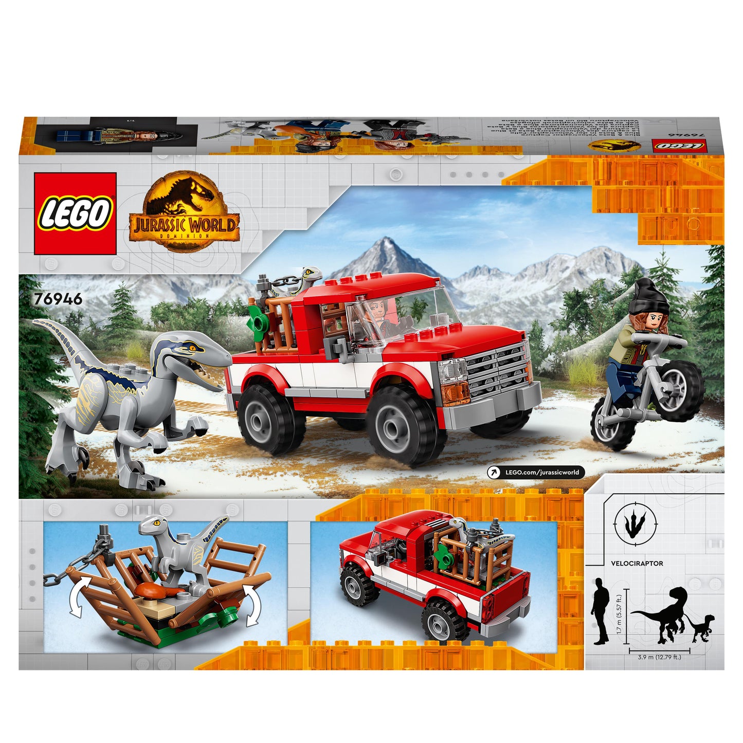 76946 LEGO Jurassic World - La cattura dei Velociraptor Blue e Beta