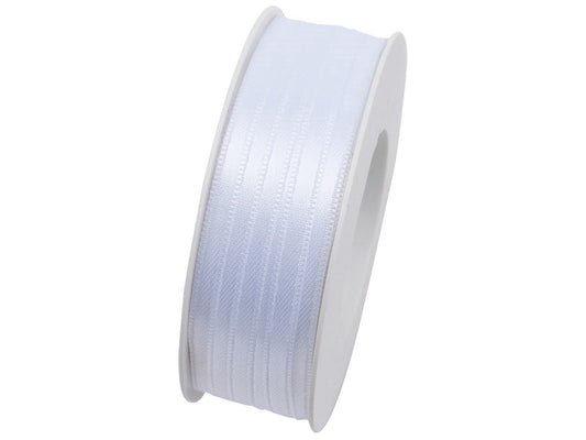 Nastro Tessuto BIANCO Doppio Raso - h 6 mm - mt 50