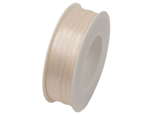 Nastro Tessuto AVORIO Doppio Raso - h 6 mm - mt 50