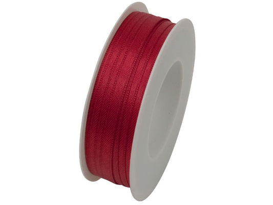 Nastro Tessuto ROSSO Doppio Raso - h 6 mm - mt 50