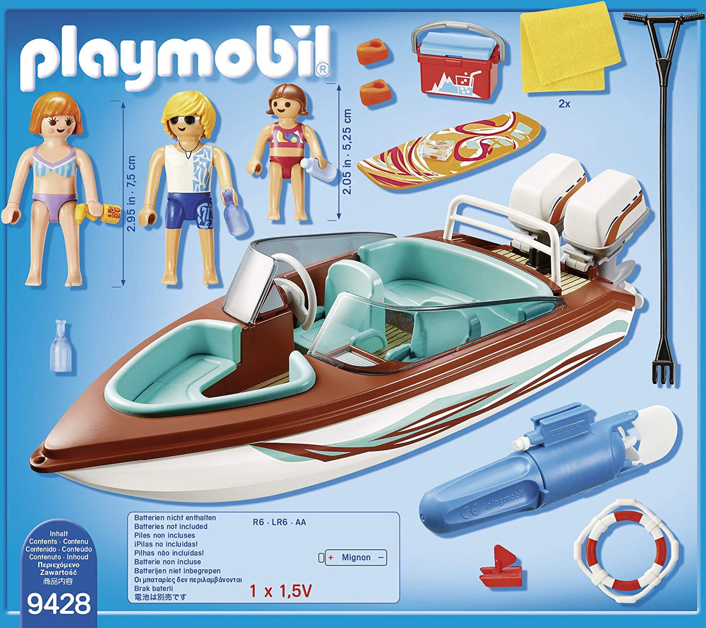 9428 PLAYMOBIL Motoscafo con Sci d'Acqua