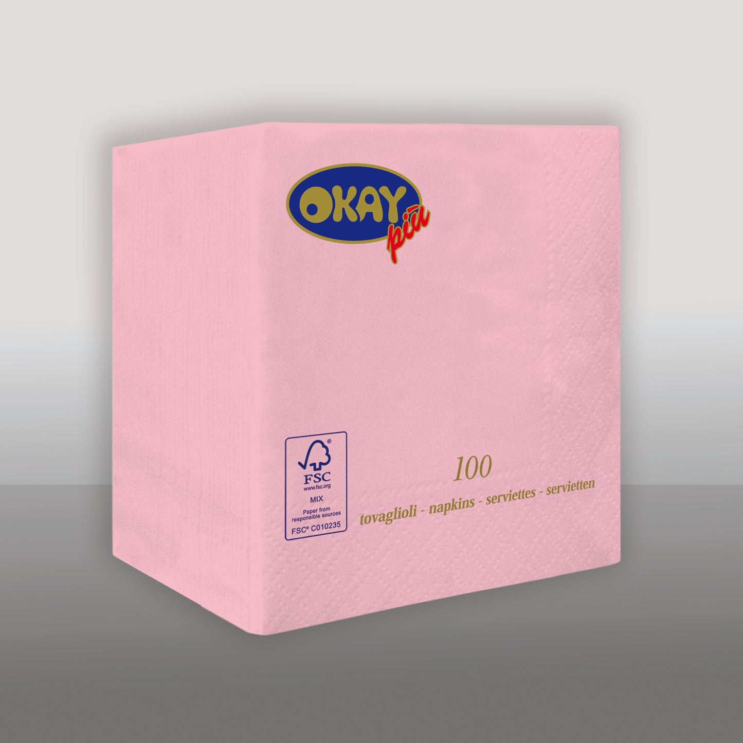 Tovaglioli ROSA PASTELLO cm. 25x25 - 2 veli - conf. 100 pz
