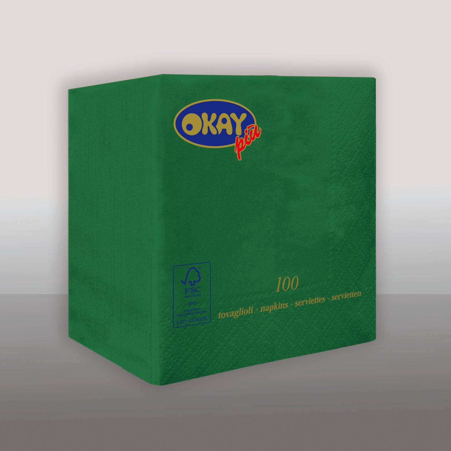 Tovaglioli VERDE FORESTA cm. 25x25 - 2 veli - conf. 100 pz