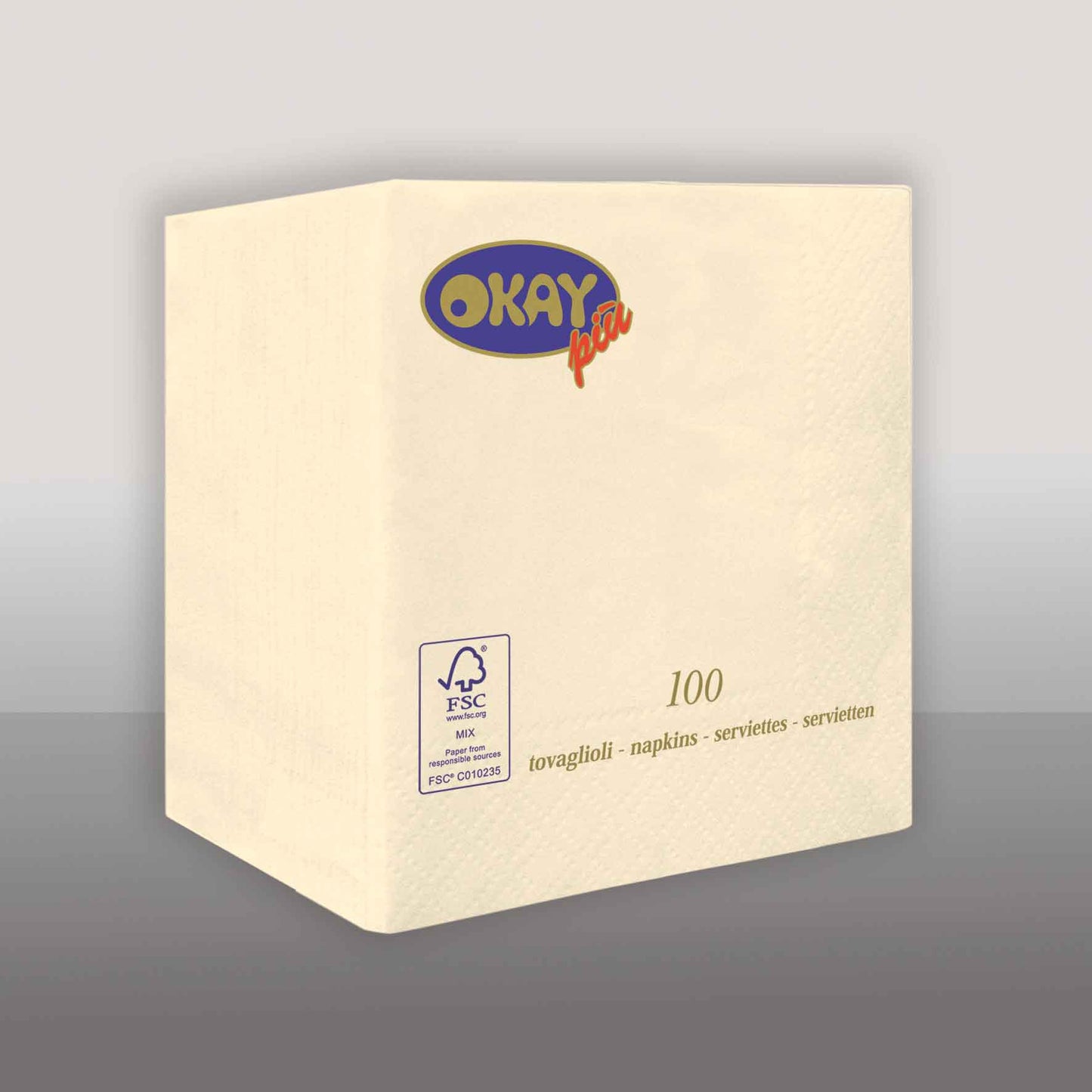 Tovaglioli PANNA cm. 25x25 - 2 veli - conf. 100 pz