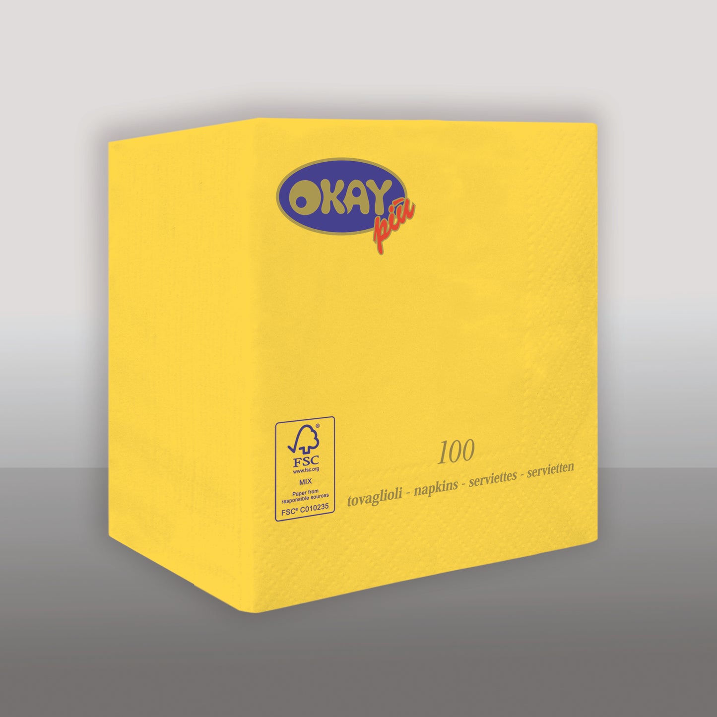 Tovaglioli GIALLO LIMONE cm. 25x25 - 2 veli - conf. 100 pz