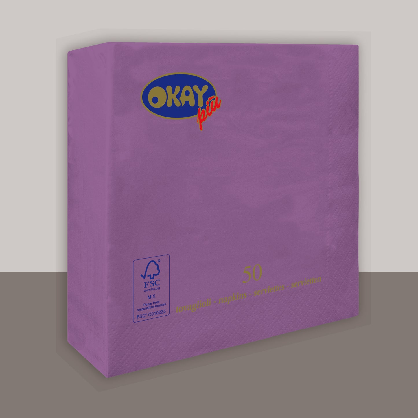 Tovaglioli VIOLETTO cm. 33x33 - 2 veli - conf. 50 pz