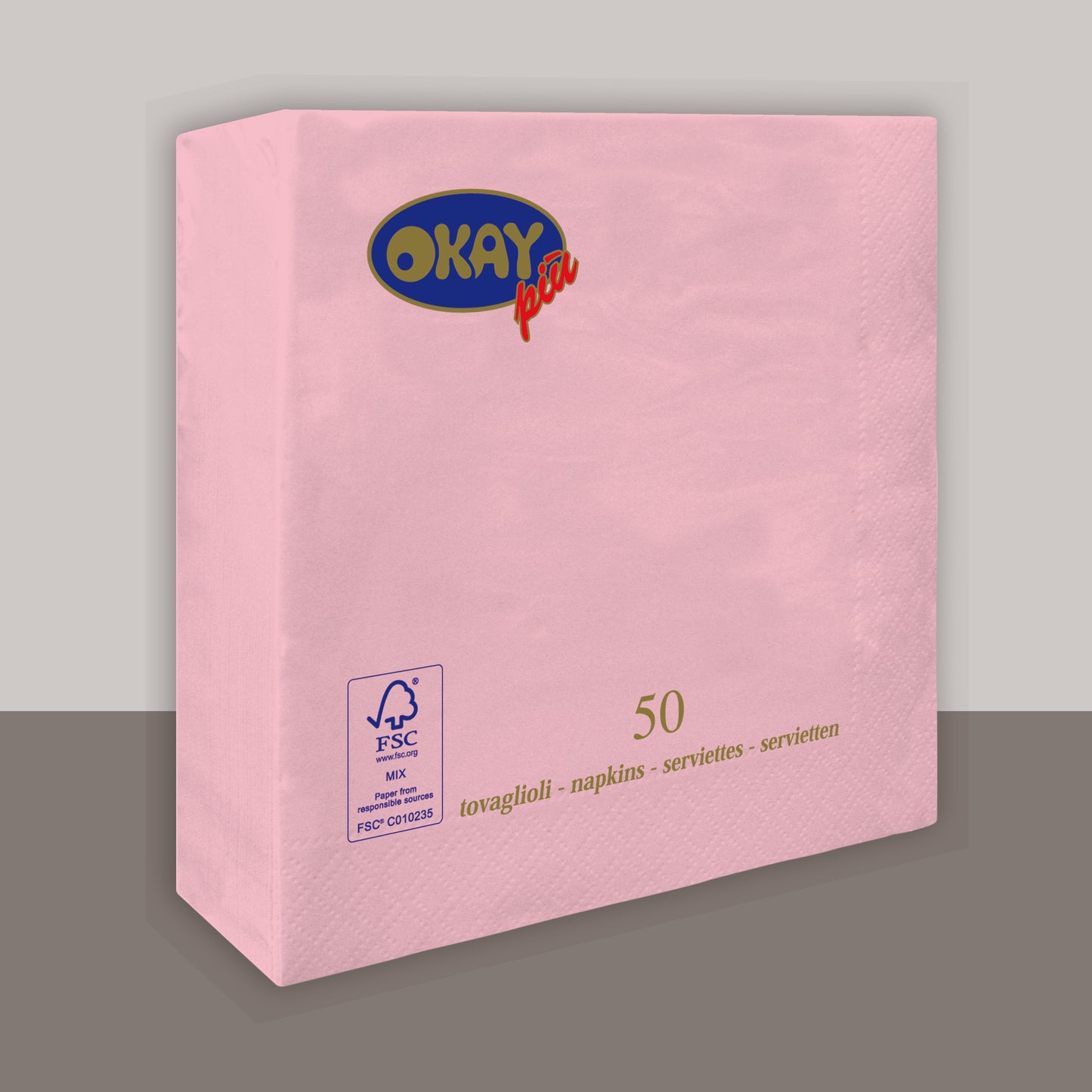 Tovaglioli ROSA PASTELLO cm. 33x33 - 2 veli - conf. 50 pz