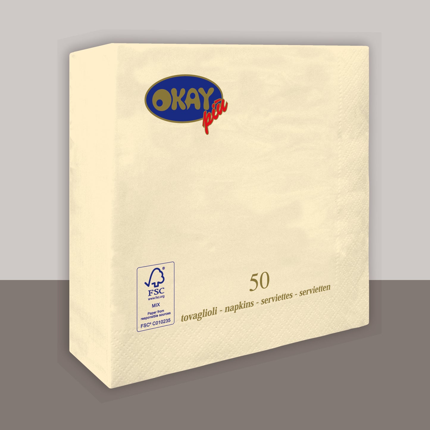 Tovaglioli PANNA cm. 33x33 - 2 veli - conf. 50 pz