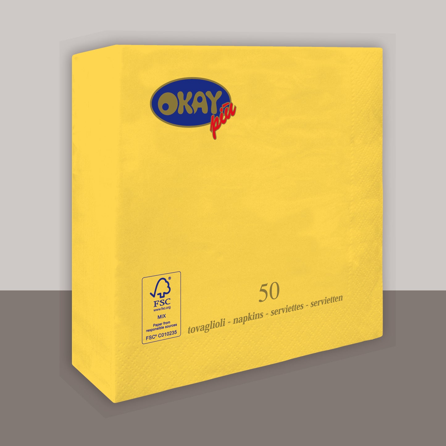 Tovaglioli GIALLO LIMONE cm. 33x33 - 2 veli - conf. 50 pz