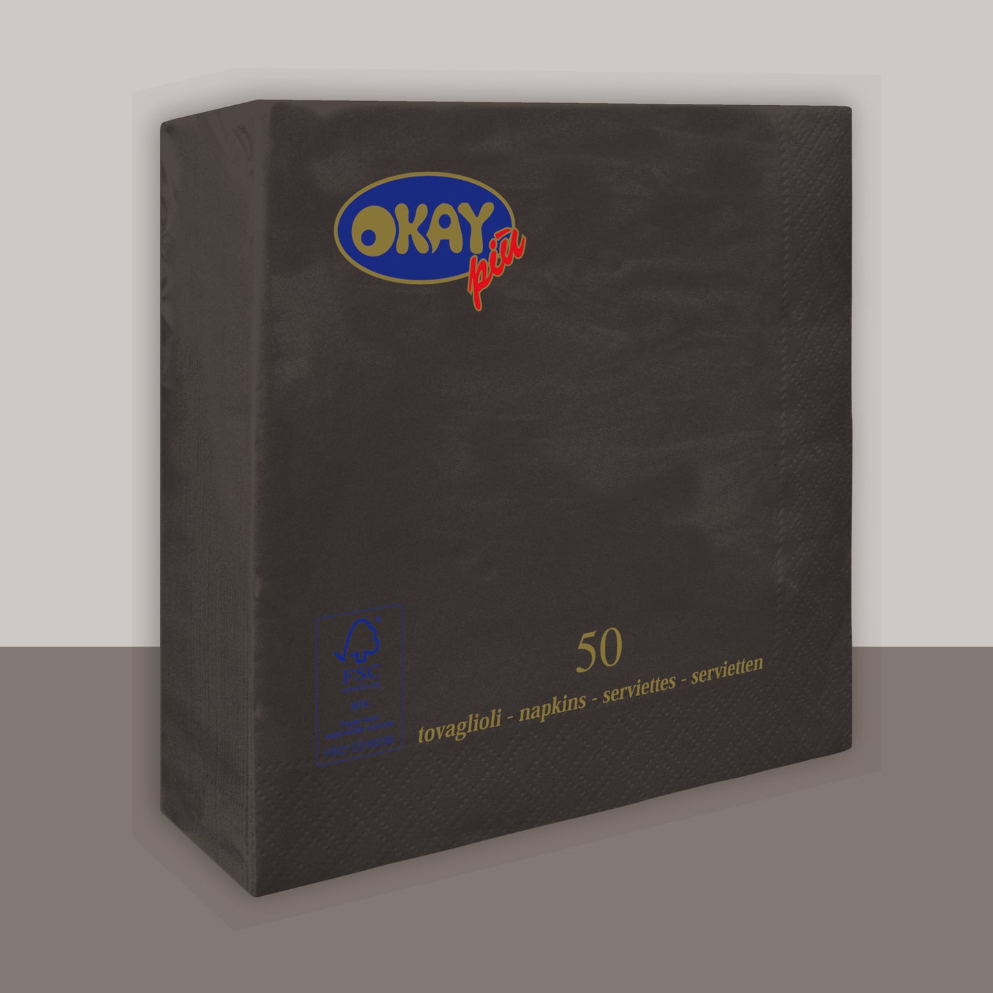 Tovaglioli NERO cm. 33x33 - 2 veli - conf. 50 pz