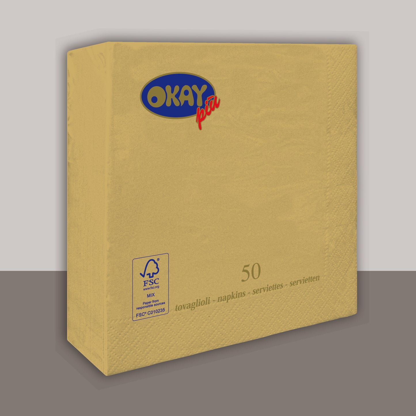 Tovaglioli ORO cm. 33x33 - 2 veli - conf. 50 pz