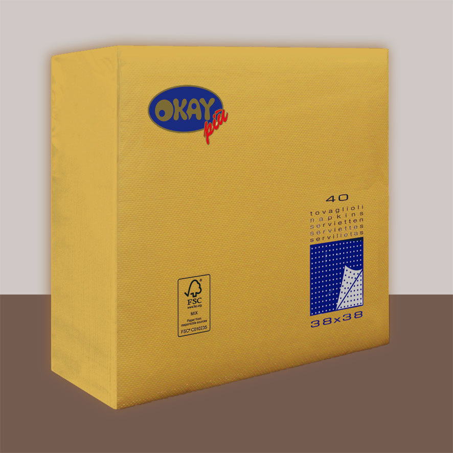 Tovaglioli AMBRA cm. 38X38 - 2 veli - Conf. 40 pz - Punta Punta