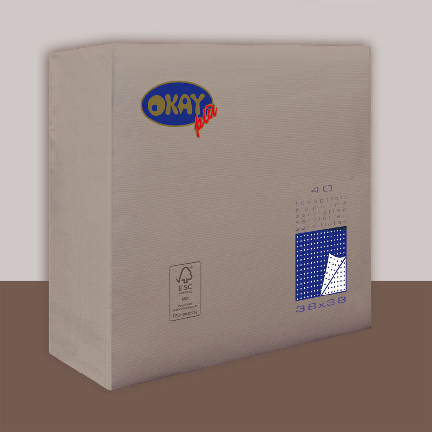 Tovaglioli TORTORA cm. 38X38 - 2 veli - Conf. 40 pz - Punta Punta