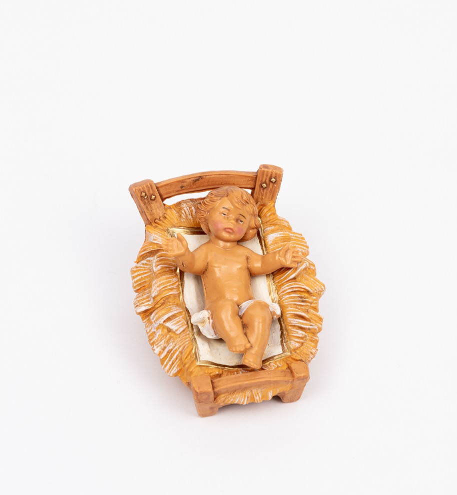 Statuine Presepe Tipo Legno - h. 12 - Gesù con Culla