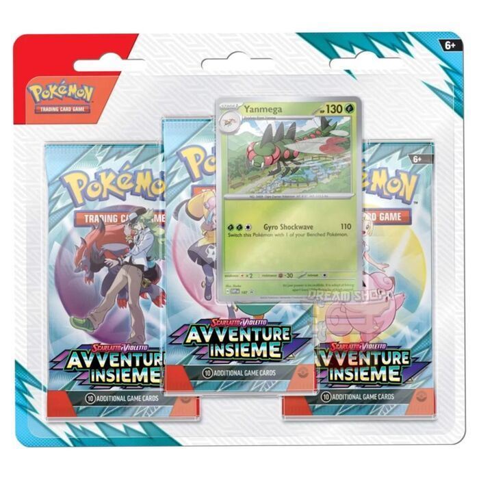 Blister Carte Pokemon 99 - Blister 3 Buste + 1 Card - Avventure Insieme - Italiano
