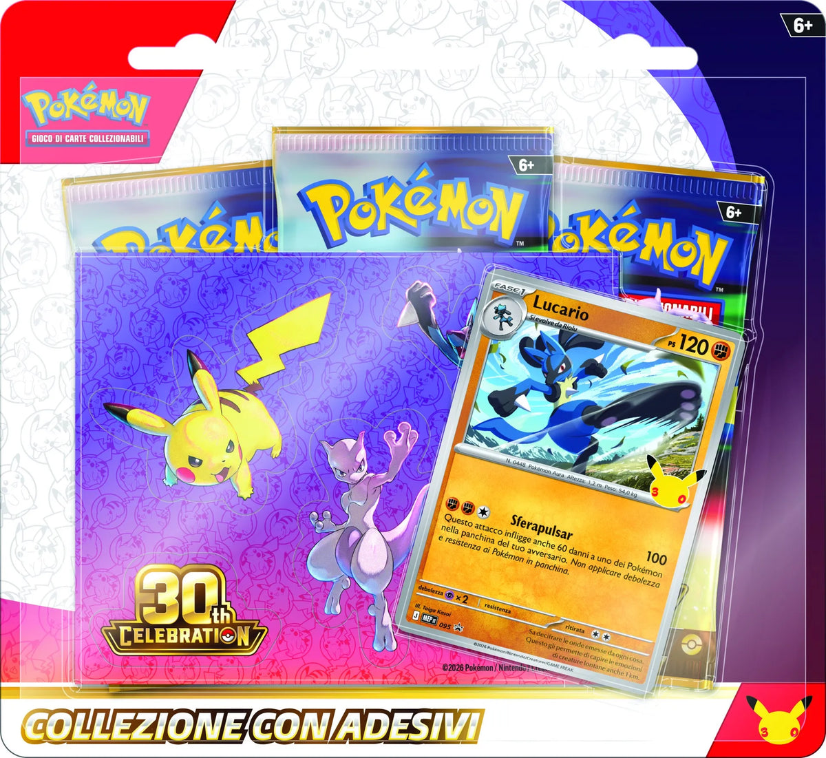 Collezione Pokemon - 30° Anniversario - Collezione con Adesivo - Italiano