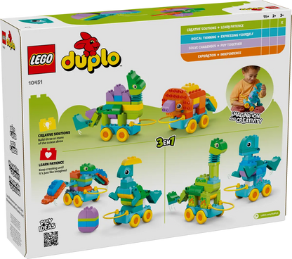 DISPONIBILE DA GIUGNO 2025 - 10451 Duplo - Dinosauri su ruote 3 in 1
