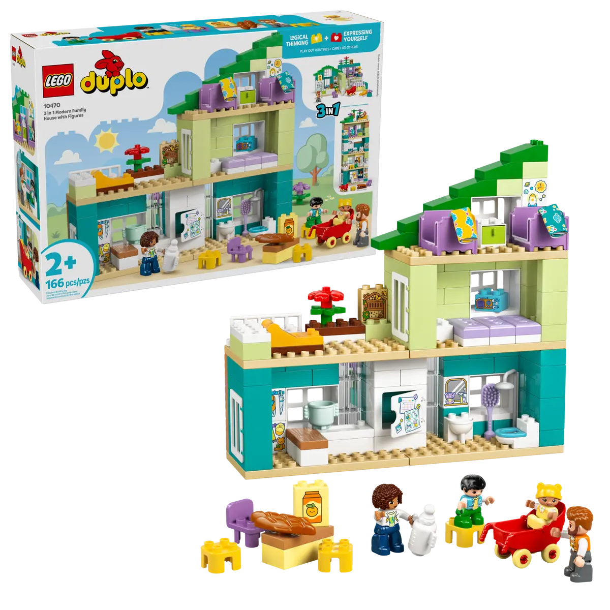 DISPONIBILE DA GENNAIO 2026 - 10470 Duplo - Casa familiare moderna 3 in 1 con personaggi