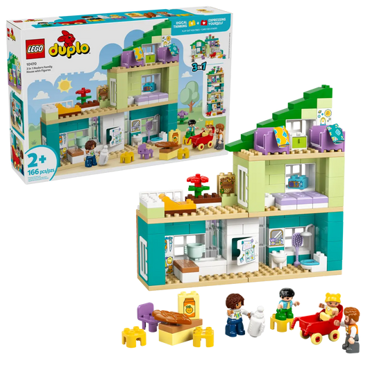 DISPONIBILE DA GENNAIO 2026 - 10470 Duplo - Casa familiare moderna 3 in 1 con personaggi