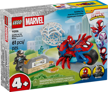 DISPONIBILE DA GENNAIO 2026 - 11206 LEGO Marvel Spiderman - Spidey sulla moto contro Rhino