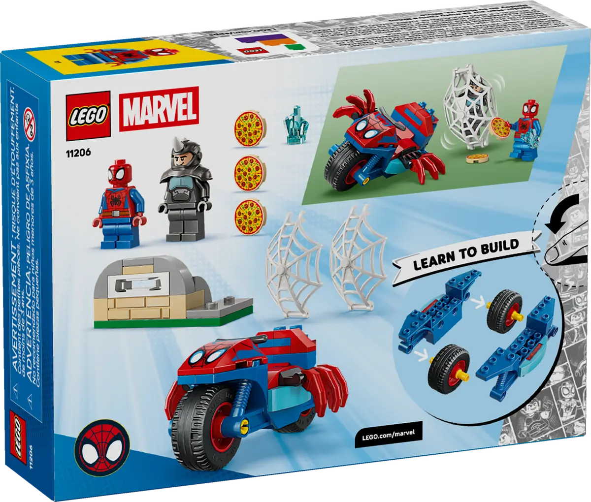 DISPONIBILE DA GENNAIO 2026 - 11206 LEGO Marvel Spiderman - Spidey sulla moto contro Rhino