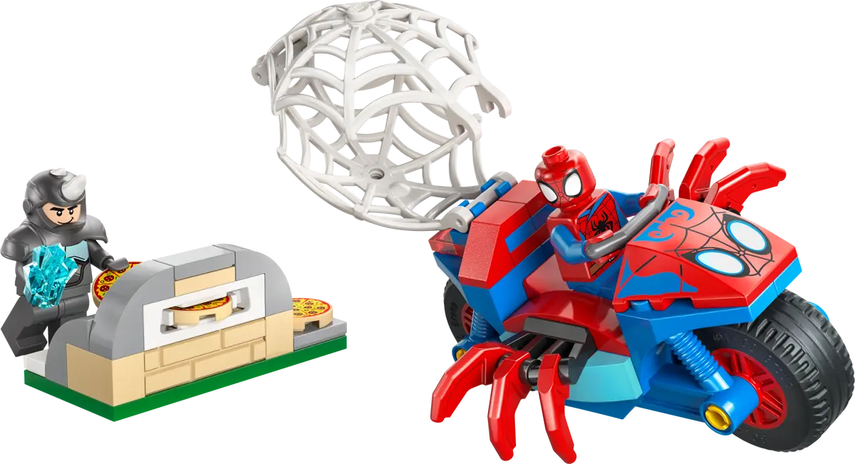 DISPONIBILE DA GENNAIO 2026 - 11206 LEGO Marvel Spiderman - Spidey sulla moto contro Rhino
