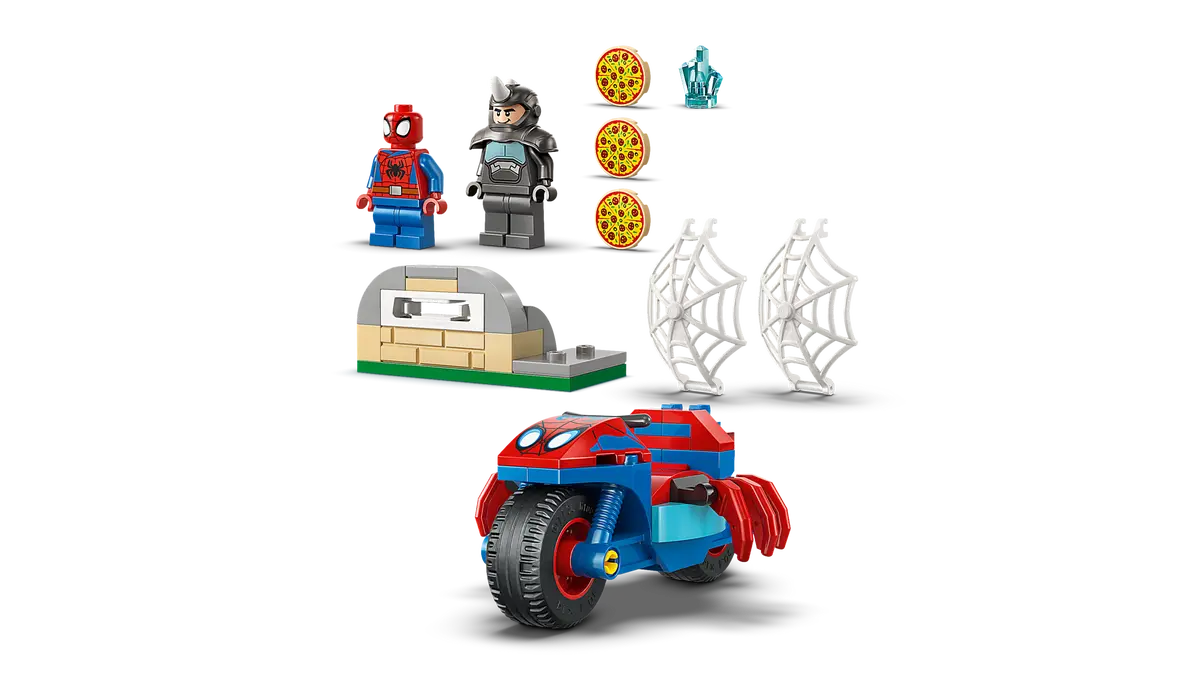 DISPONIBILE DA GENNAIO 2026 - 11206 LEGO Marvel Spiderman - Spidey sulla moto contro Rhino