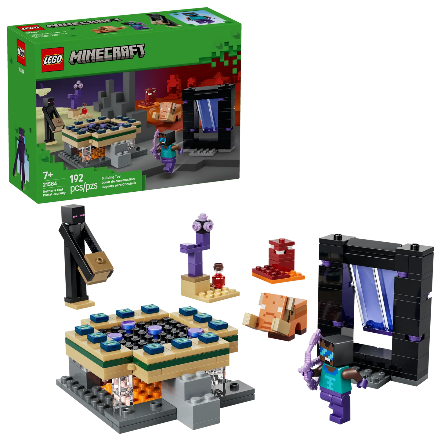 DISPONIBILE DA GENNAIO 2026 - 21584 LEGO Minecraft - Viaggio nel Portale del Nether e dell’End