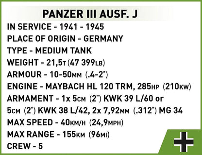 2289 COBI Historical Collection - World War II - Panzer III Ausf.J