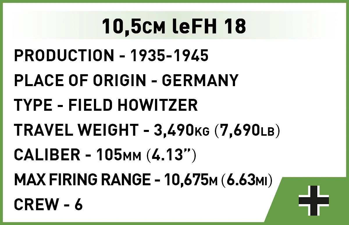 2292 COBI Historical Collection - World War II - 10,5 cm leFH 18