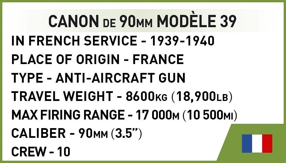 2294 COBI Historical Collection - World War II - Canon de 90 mm Modèle 1939
