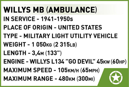 2295 COBI Historical Collection - World War II - Medical Willys MB