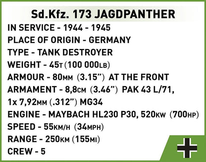 2574 COBI Historical Collection - World War II - Sd.Kfz.173 Jagdpanther