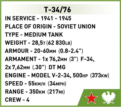 2595 COBI Historical Collection - World War II - T-34/76 mod. 1941/42