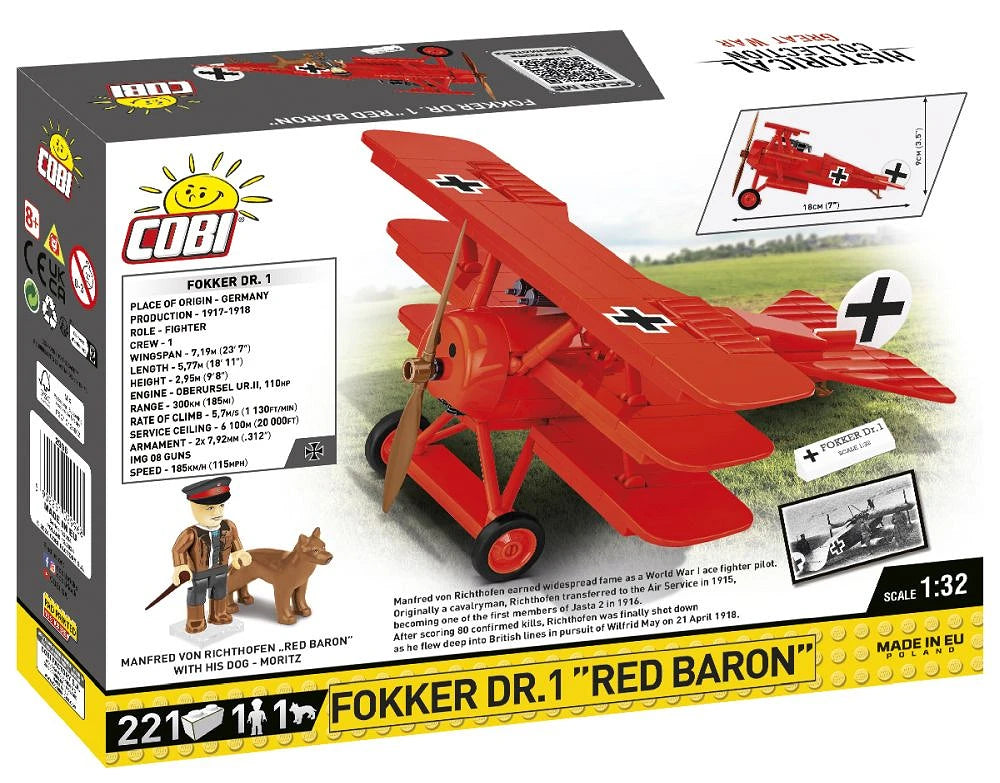 2996 COBI Historical Collection - World War I - Fokker Dr.1 Red Baron