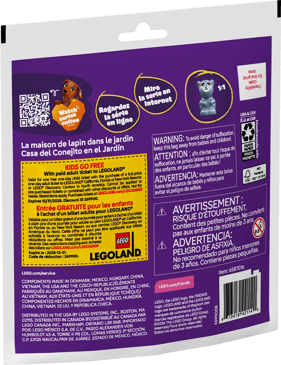 DISPONIBILE DA GENNAIO 2026 - 30722 LEGO Polybag Friends - Casetta del coniglietto in giardino