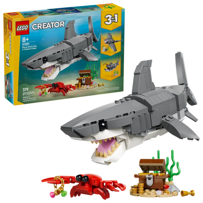 DISPONIBILE DA GENNAIO 2026 - 31381 LEGO Creator - Squalo con scrigno del tesoro