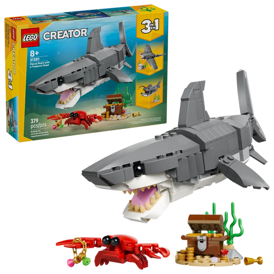 DISPONIBILE DA GENNAIO 2026 - 31381 LEGO Creator - Squalo con scrigno del tesoro