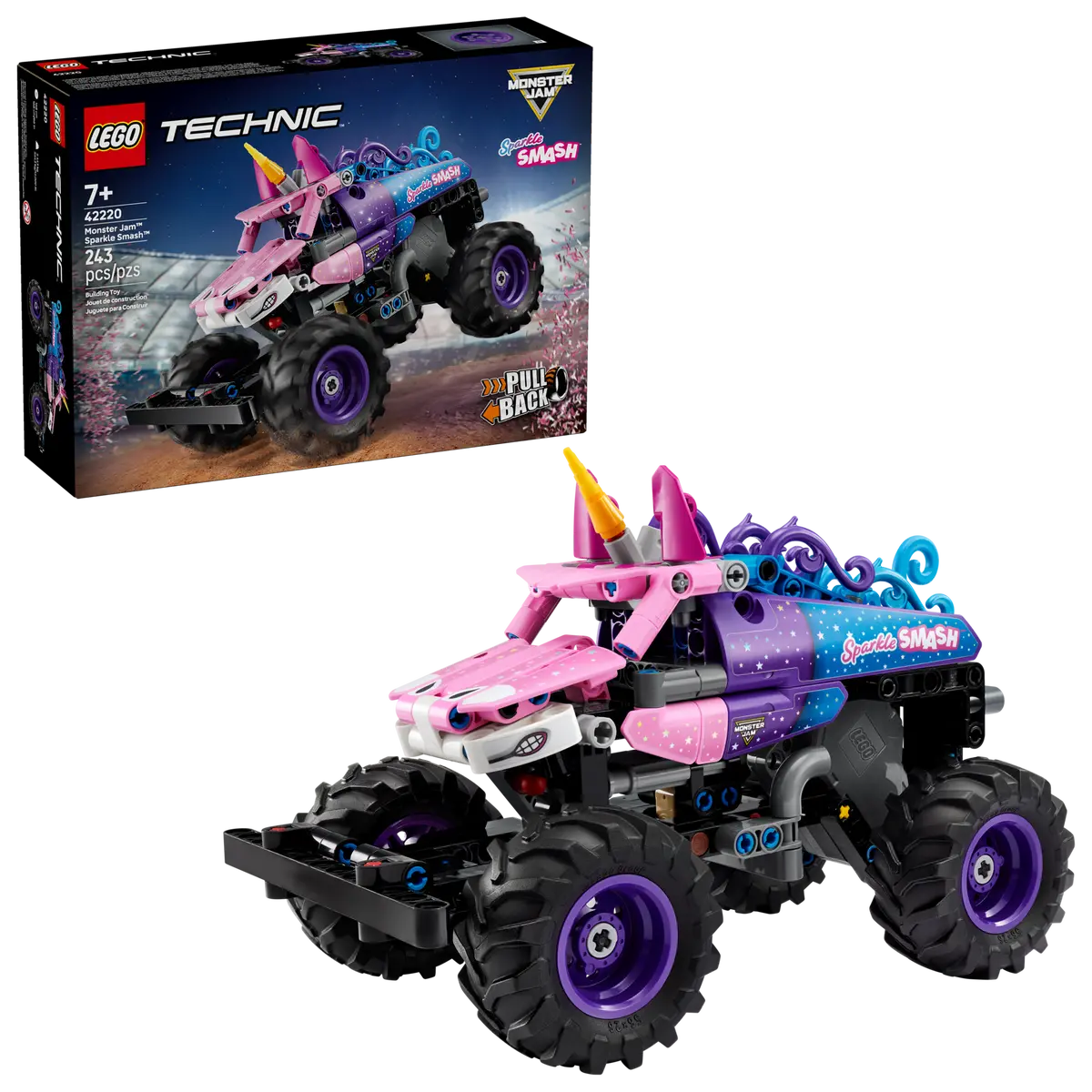 DISPONIBILE DA GENNAIO 2026 - 42220 LEGO Technic - Monster Jam™ Sparkle Smash™ a retrocarica