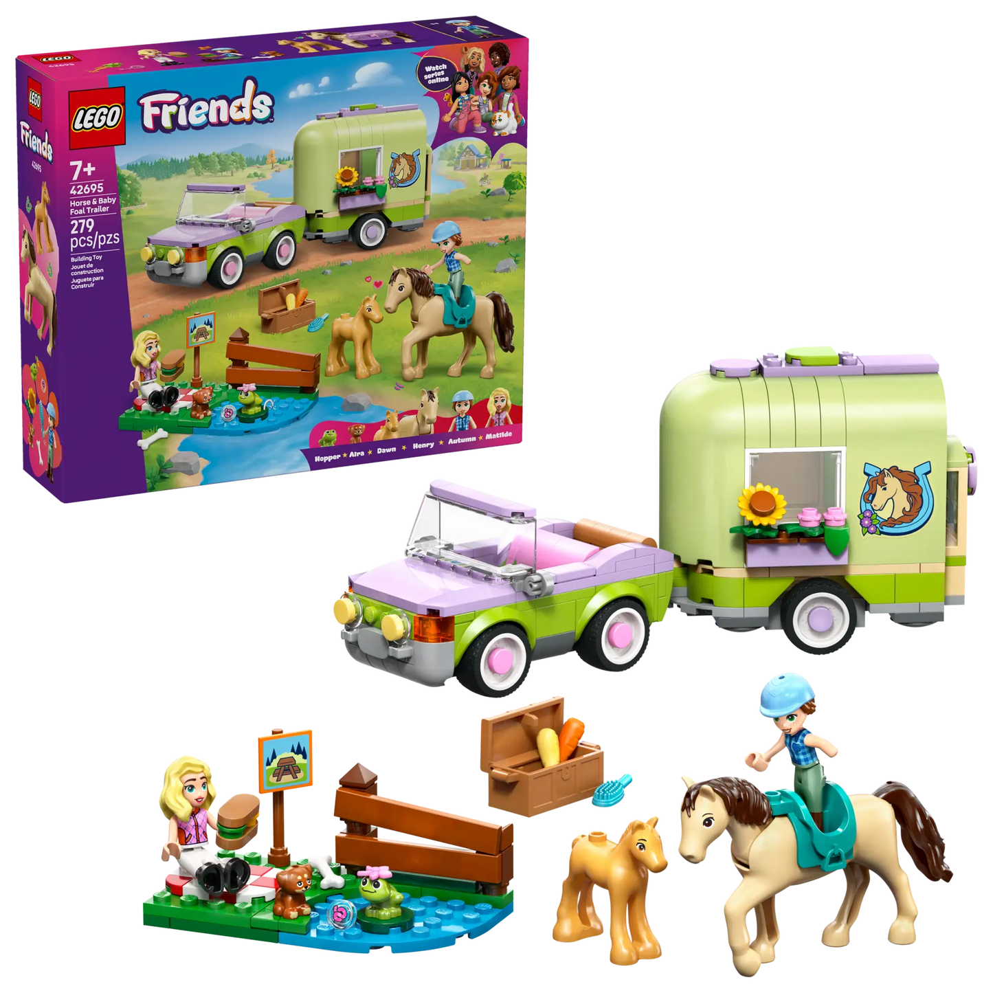 DISPONIBILE DA GENNAIO 2026 - 42695 LEGO - Friends - Rimorchio per cavallo e puledro