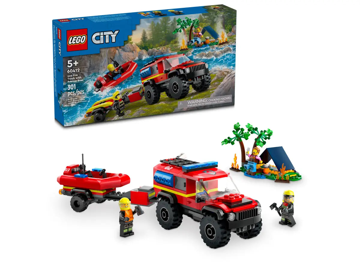 60412 LEGO City - Fuoristrada antincendio e gommone di salvataggio