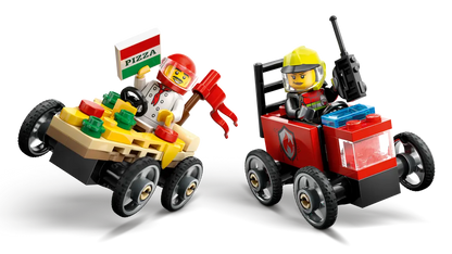 60458 LEGO City - Pack veicoli da corsa: pizzaiolo contro pompiere