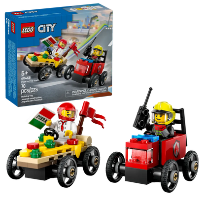 60458 LEGO City - Pack veicoli da corsa: pizzaiolo contro pompiere